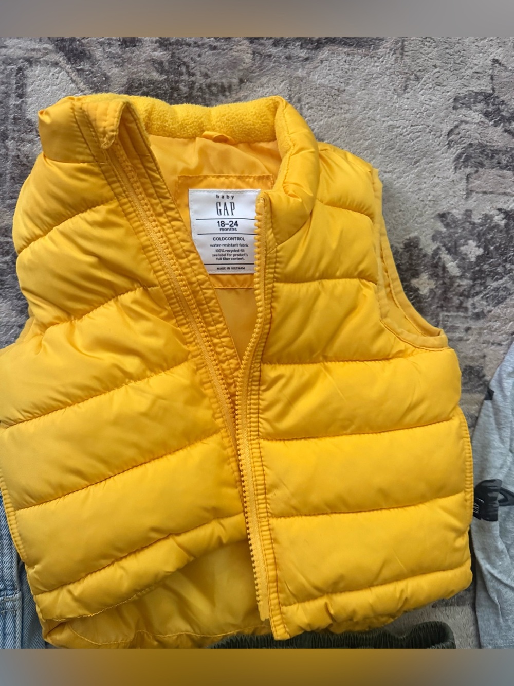 GAP Bright Yellow Quilted Puffer Vest - Kids